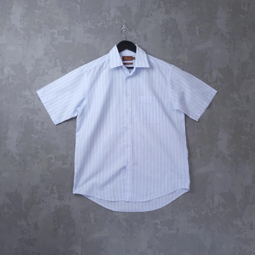 Men's Light Blue Striped Casual Shirt